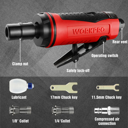 WORKPRO Air Die Grinder, 1/4-Inch Pneumatic Straight Die Grinder