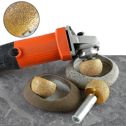 Diamond Brazed Round Grinding Head Abrasive Tool For Internal Arc Grinding Of Stones Engraving Tool Head Mushroom Head